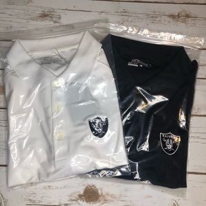 2 NEW Nike NFL Las Vegas Raiders DriFit Golf Polos